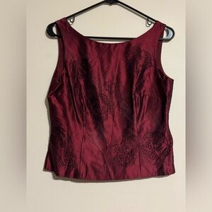 EUC Ann Taylor Red and Black Beaded 2 Piece Matching Outfit size 8/8P